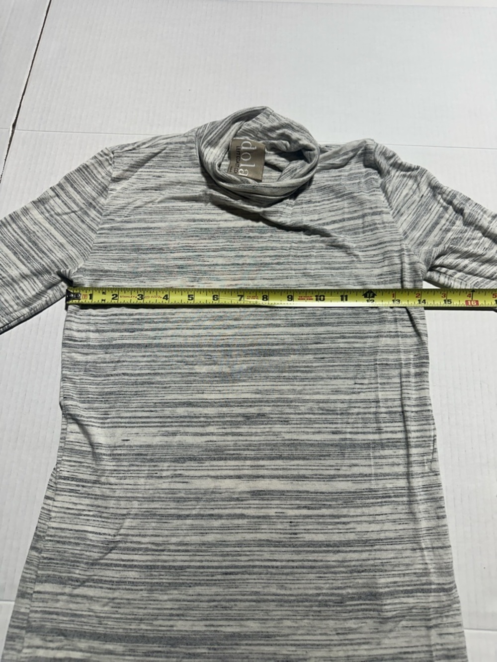 Dolan Left Coast Collection Heather Gray off white Long Sleeve Mock Neck Top XS - Picture 2 of 8